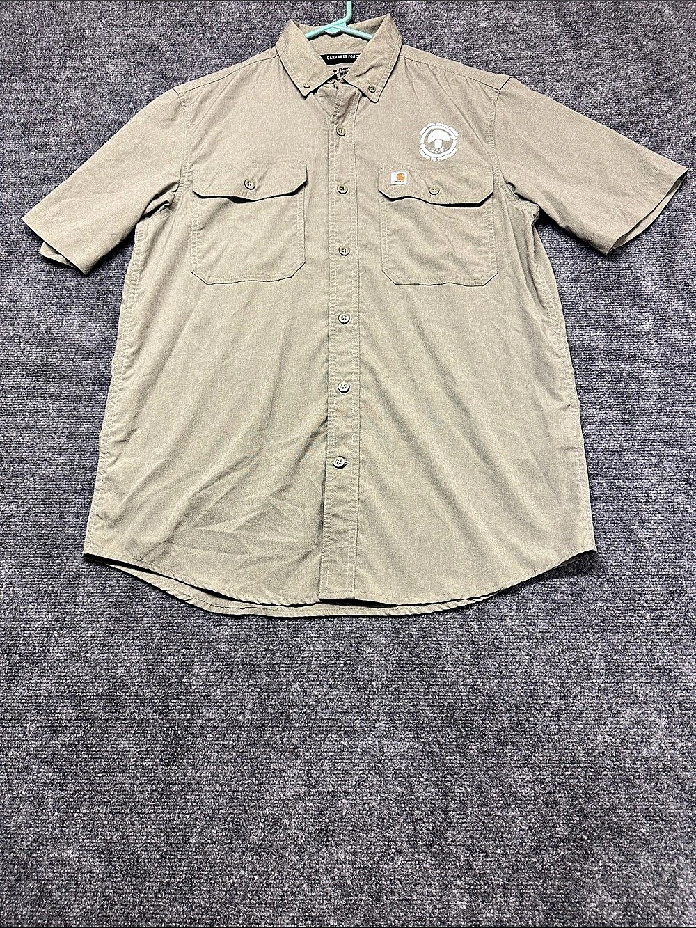Carhartt Force Short-Sleeve Work Shirt Green Medium